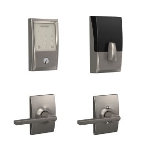 FBE489_CEN619_LAT_CEN_SL-1280×1280 Schlage Encode Smart WiFi Deadbolt & Latitude Lever Combo in Century Trim
