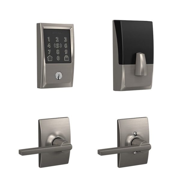 Schlage Encode Plus Smart WiFi Deadbolt & Latitude Lever Combo in Century Trim