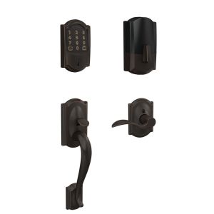 FE489_CAM716_ACC_CAM_SL-1280×1280 Schlage Encode Smart WiFi Deadbolt & Handleset with Accent Lever Combo in Camelot Trim