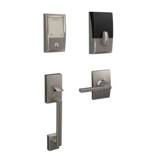 Schlage Encode Smart WiFi Deadbolt & Handleset with Latitude Lever Combo in Century Trim