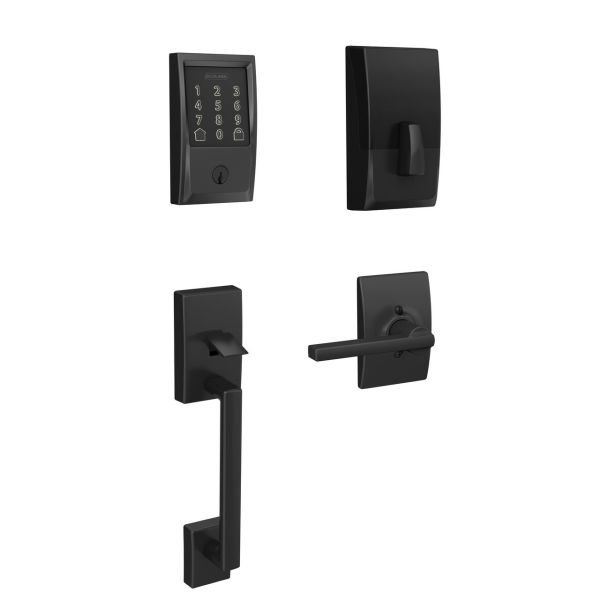 Schlage Encode Smart WiFi Deadbolt & Handleset with Latitude Lever Combo in Century Trim
