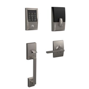 Schlage Encode Plus Smart WiFi Deadbolt & Handleset with Latitude Lever Combo in Century Trim